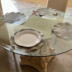 Silver round placemats